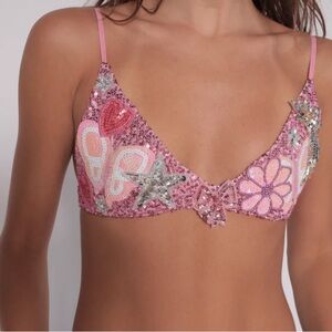 Sparkling Pink Sequin Bralette